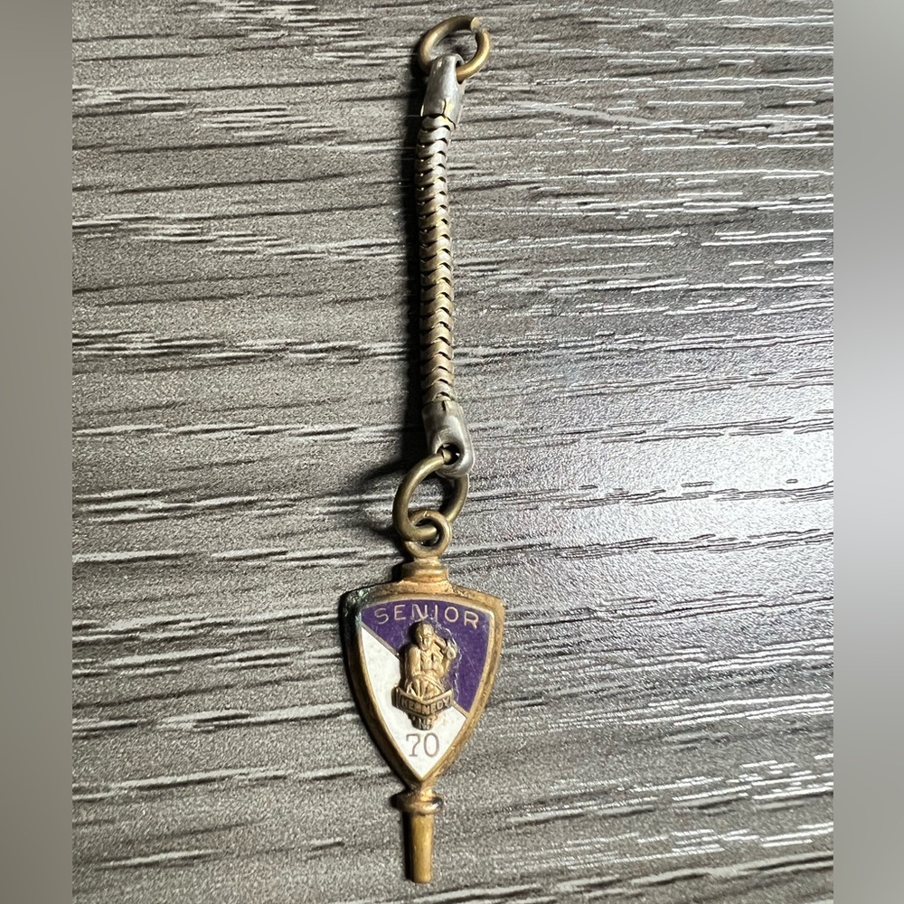 Gold and Purple Senior Keychain